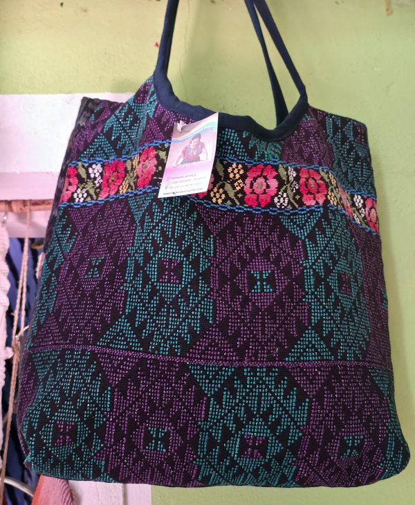 Bolsa grande morado y azul